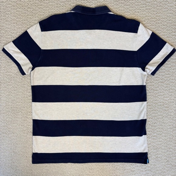 United Colors of Benetton Men's Rugby Stripe‎ Polo Shirt, XL, Navy - Picture 4 of 12